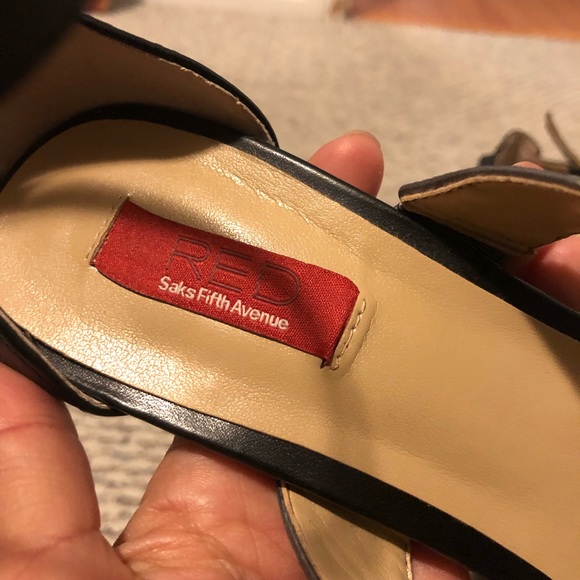 RED Saks Fifth Ave strap heels - Picture 4 of 6